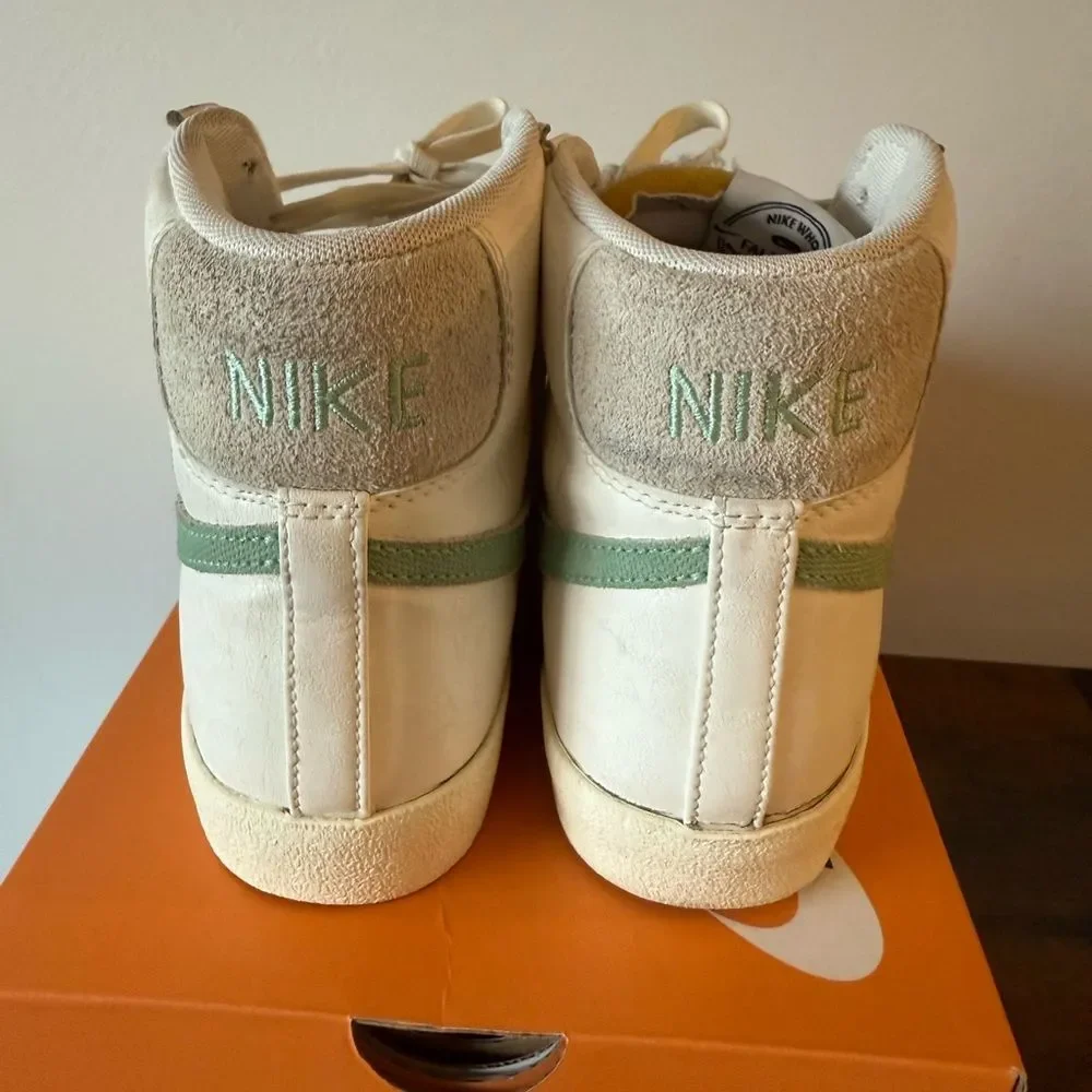Nike Mens Blazer Mid '77 PRM White Lace-Up High-Top Sneakers men 9.5 women 11 - Picture 8 of 12